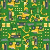 On the Go - 7540 - Moda 20724.15 - Yellow Diggers on Green Cotton Fabric