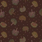 Orchard by Lewis & Irene - 7349 - Trees on Dark Brown  A497.3 - Cotton Fabric