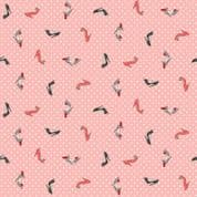 Pamper 7458 - Makower 2311.P - Shoes on Pink Cotton Fabric