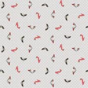 Pamper 7459 - Makower 2311.S - Shoes on Grey Cotton Fabric