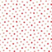 Pamper 7461 - Makower 2312.W - Lips on White Cotton Fabric