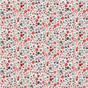 Pamper 7463 - Makower 2313.W - Floral on Black Cotton Fabric