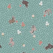Piggy Tales - 7660 - Lewis & Irene A535.3 -  Dinky Donkeys on Dark Duckegg Cotton Fabric