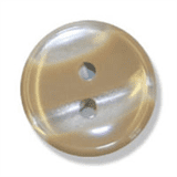 Polyester Striped Button - Beige and White - 12mm