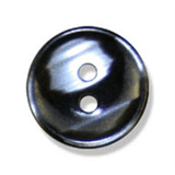 Polyester Striped Button - Black and White - 12mm