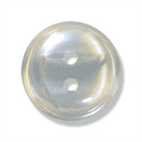 Polyester Striped Button - Grey and White - 12mm