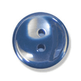 Polyester Striped Button - Navy and White - 12mm