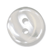 Polyester Striped Button - White - 12mm