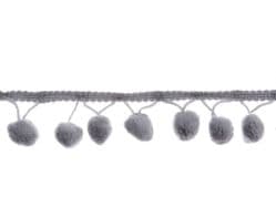 Pom Pom Tape - 20mm Wide - Grey