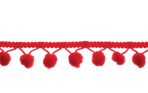 Pom Pom Tape - 20mm Wide - Red