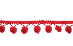 Pom Pom Tape - 20mm Wide - Red