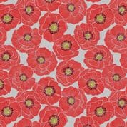 Poppies - 7830 - Large Poppies on Light Grey - Lewis & Irene 554.1 Cotton Fabric