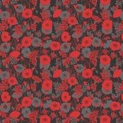 Poppies - 7835 - Shadow Poppies on Black - Lewis & Irene 555.3 Cotton Fabric