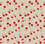 Poppies - 7836 - Little Poppies on Cream - Lewis & Irene 556.1 Cotton Fabric