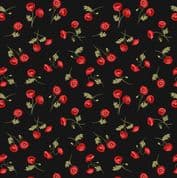 Poppies - 7838 - Little Poppies on Black - Lewis & Irene 556.3 Cotton Fabric