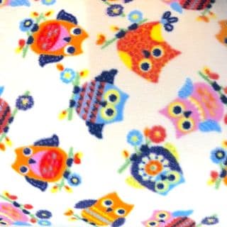 Printed Anti-Pill Fleece - Owls - 150cm wide
