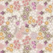 Puffin Bay - 8444 - Sea Holly Floral on Natural - Lewis & Irene A689.1 - Cotton Fabric