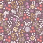 Puffin Bay - 8446 - Sea Holly Floral on Dark Heather - Lewis & Irene A689.3 - Cotton Fabric