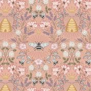 Queen Bee - 7617 - Lewis & Irene A500.2 - Beehive on Peach Cotton Fabric