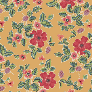 Rambling Rose - 9045 - Makower UK - Multi Floral on Pumpkin - 1196.O - Cotton Fabric