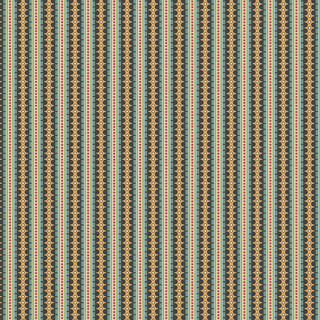 Rambling Rose - 9060 - Makower UK - Teal Multi Stripe - 1201.T - Cotton Fabric