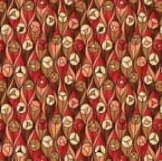 Reflections - 7589 - Lewis & Irene A513.3 - Brown and Red Art Deco Buds Cotton Fabric