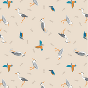 Rivers & Creeks - 9097 - Lewis & Irene - Herons & Kingfishers on Cream - SM79.1 - Cotton Fabric