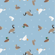 Rivers & Creeks - 9101 - Lewis & Irene - Ducks & Geese on Blue - SM80.2 - Cotton Fabric