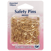 Safety Pins - 19mm & 23mm - Brass 100