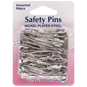 Safety Pins - Assorted Sizes - Nickel 64