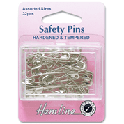 Safety Pins - Assorted Sizes - Nickel