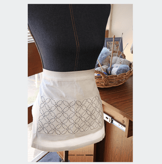 Sashiko Craft Apron Kit - White - Sew Easy - ERS.015