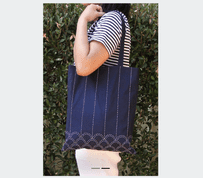 Sashiko Tote Bag Kit - Navy Blue - Sew Easy - ERS.014