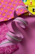 Sassafras Lane Zipper Tape - 3 yds - Purple Stripe Tape with Nickel Teeth - 017L