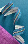 Sassafras Lane Zipper Tape - 3 yds - Purple/Turquoise Tape with Silver Teeth - 017R