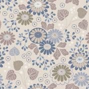Shinrin Yoku - 8402 - Floral on Natural - Lewis & Irene A639.1 - Cotton Fabric