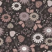 Shinrin Yoku - 8404 - Floral on Earth Brown - Lewis & Irene A639.3 - Cotton Fabric