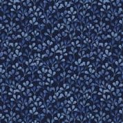 Shinrin Yoku - 8412 - Leaves on Deep Blue - Lewis & Irene A642.2 - Cotton Fabric
