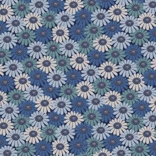 Shinrin Yoku - 8415 - Compact Floral Blue - Lewis & Irene A643.2 - Cotton Fabric