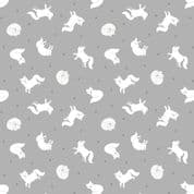 Small Things Polar Animals - 7872 - Arctic Fox on Silver Grey - Lewis & Irene SM45.2 - Cotton Fabric
