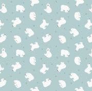 Small Things Polar Animals - 7874 - Polar Bears Arctic Blue - Lewis & Irene SM46.1 - Cotton Fabric