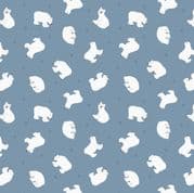 Small Things Polar Animals - 7875 - Polar Bears on Lt Denim - Lewis & Irene SM46.2 - Cotton Fabric