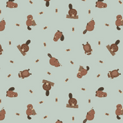Small Things Rivers & Creeks - 9088 - Lewis & Irene - Beavers on Mist - SM76.1 - Cotton Fabric