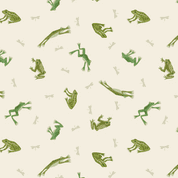 Small Things Rivers & Creeks - 9091 - Lewis & Irene - Frogs & Toads Cream - SM77.1 - Cotton Fabric