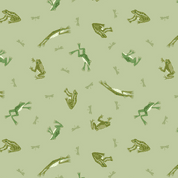 Small Things Rivers & Creeks - 9092 - Lewis & Irene - Frogs & Toads Green - SM77.2 - Cotton Fabric