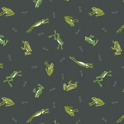 Small Things Rivers & Creeks - 9093 - Lewis & Irene - Frogs & Toads Grey - SM77.3 - Cotton Fabric