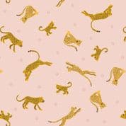 Small Things Wild Animals - 8424 - Leopards & Cheetahs on Pink - Lewis & Irene SM55.2