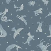 Space Glow - 8508 - Glow Constellations on Grey - Lewis & Irene 739.1 - Cotton Fabric