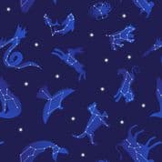Space Glow - 8509 - Glow Constellations on Bright Dark Blue - Lewis & Irene 739.2 - Cotton Fabric