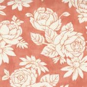 Strawberries & Rhubarb - 7728 - Fig Tree - Peonies on Coral - Moda 20401.12 - Cotton Fabric